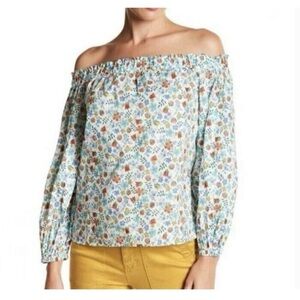 J Crew Liberty London Edenham Art Fabrics Floral Off Shoulder Top Blouse Peasant